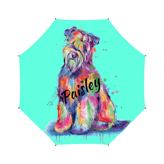 Custom Pet Name Personalized Watercolor Wheaten Terrier DogSemi-Automatic Foldable Umbrella
