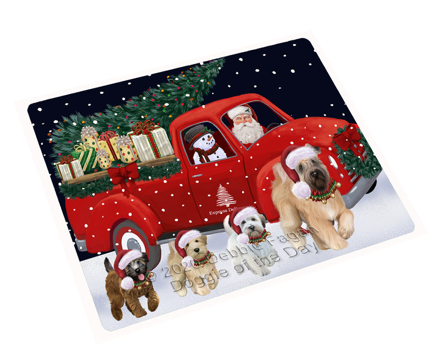 Christmas Express Delivery Red Truck Running Wheaten Terrier Dogs Cutting Board - Easy Grip Non-Slip Dishwasher Safe Chopping Board Vegetables C77920