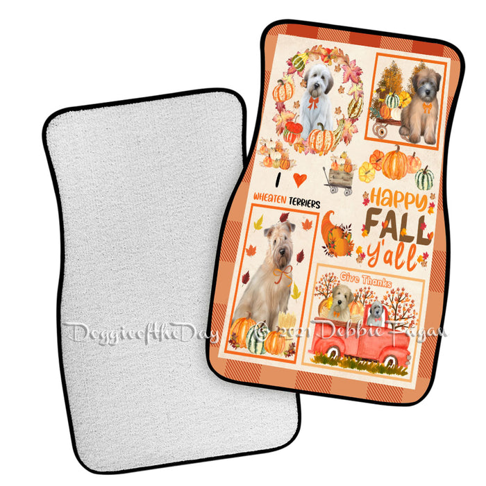 Happy Fall Y'all Pumpkin Wheaten Terrier Dogs Polyester Anti-Slip Vehicle Carpet Car Floor Mats CFM49360