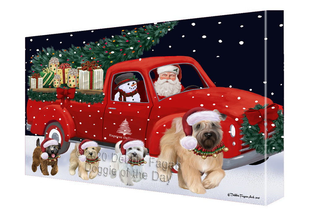 Christmas Express Delivery Red Truck Running Wheaten Terrier Dogs Canvas Print Wall Art Décor CVS146447