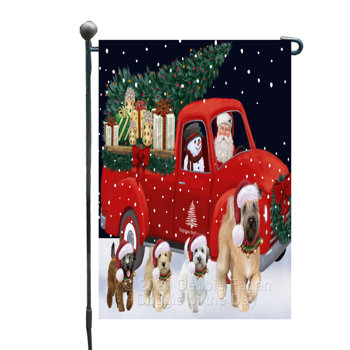 Christmas Express Delivery Red Truck Running Wheaten Terrier Dogs Garden Flag GFLG66505