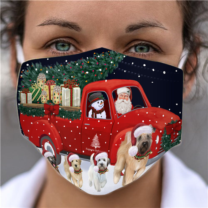 Christmas Express Delivery Red Truck Running Wheaten Terrier Dogs Face Mask FM49908