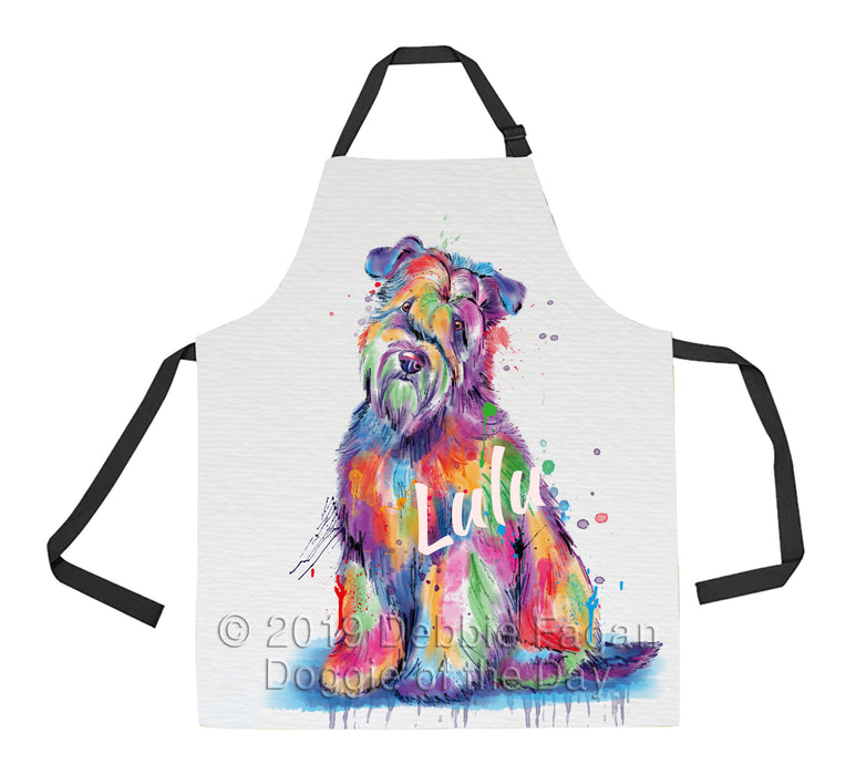Custom Pet Name Personalized Watercolor Wheaten Terrier Dog Apron
