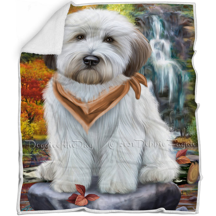 Scenic Waterfall Soft-Coated Wheaten Terrier Dog Blanket BLNKT67746