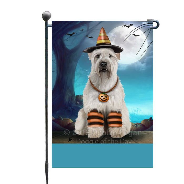 Personalized Happy Halloween Trick or Treat Wheaten Terrier Dog Candy Corn Custom Garden Flag GFLG64440