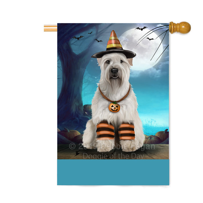 Personalized Happy Halloween Trick or Treat Wheaten Terrier Dog Candy Corn Custom House Flag FLG64131