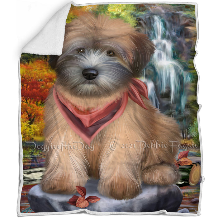 Scenic Waterfall Soft-Coated Wheaten Terrier Dog Blanket BLNKT67755
