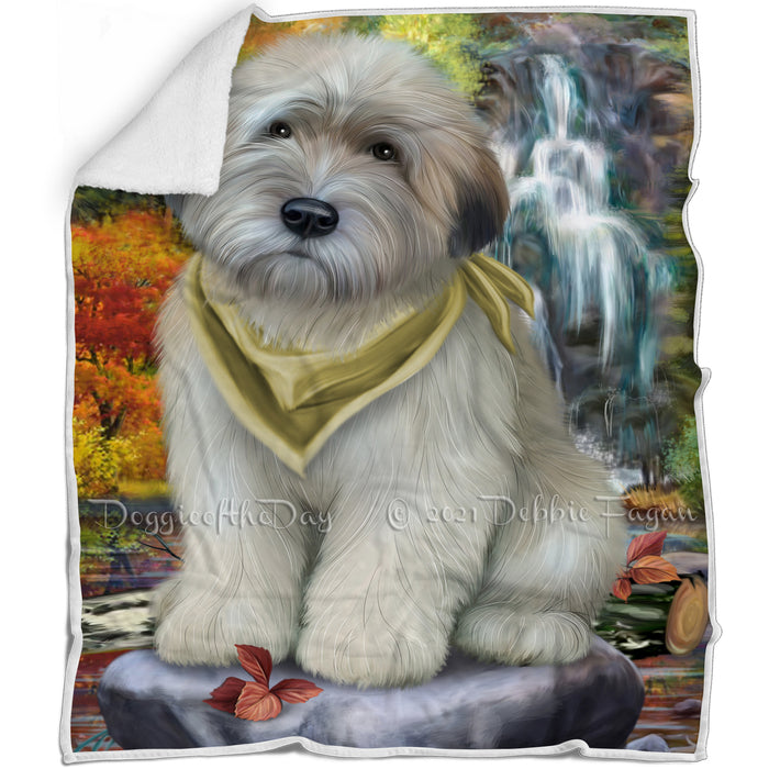 Scenic Waterfall Soft-Coated Wheaten Terrier Dog Blanket BLNKT67764