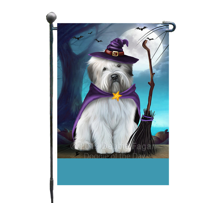 Personalized Happy Halloween Trick or Treat Wheaten Terrier Dog Witch Custom Garden Flag GFLG64605