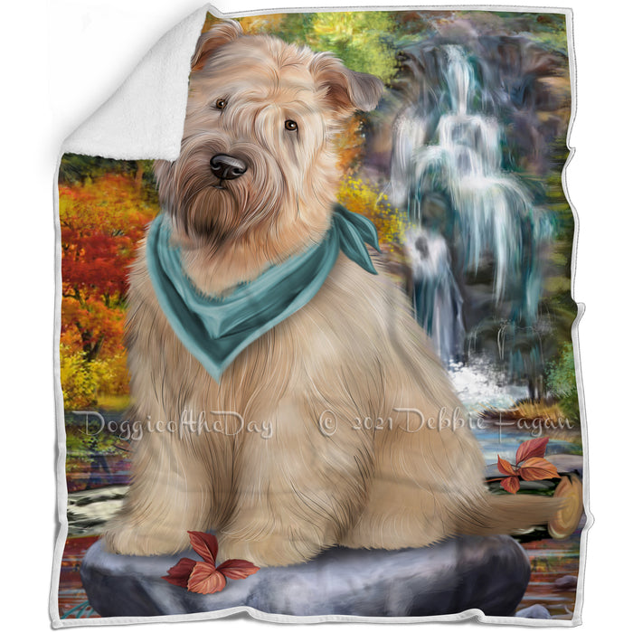 Scenic Waterfall Soft-Coated Wheaten Terriers Dog Blanket BLNKT67728