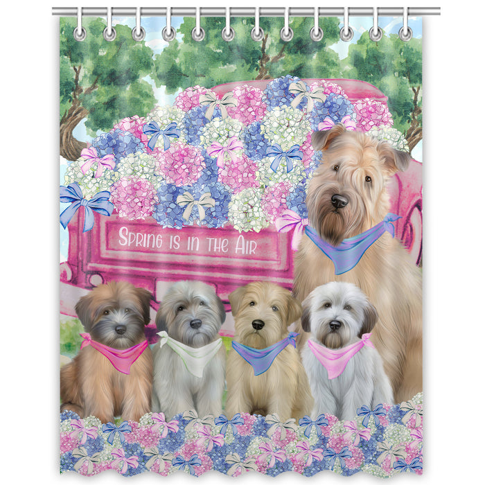 Wheaten Terrier Shower Curtain, Explore a Variety of Personalized Designs, Custom, Waterproof Bathtub Curtains with Hooks for Bathroom, Dog Gift for Pet Lovers