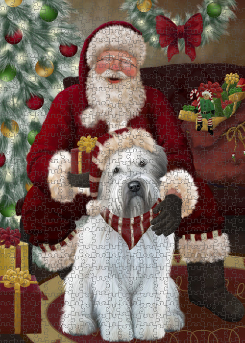 Santa's Christmas Surprise Wheaten Terrier Dog Puzzle  PUZL101024