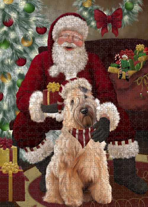 Santa's Christmas Surprise Wheaten Terrier Dog Puzzle  PUZL101028