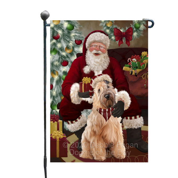 Santa's Christmas Surprise Wheaten Terrier Dog Garden Flag GFLG66798