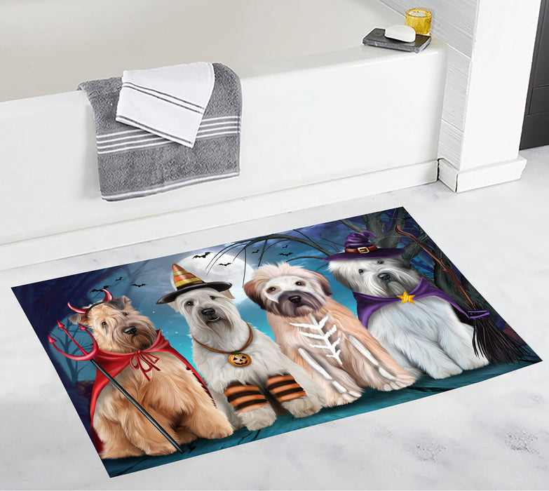 Halloween Trick or Teat Wheaten Terrier Dogs Bath Mat