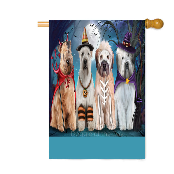 Personalized Happy Halloween Trick or Treat Wheaten Terrier Dogs Custom House Flag FLG64076