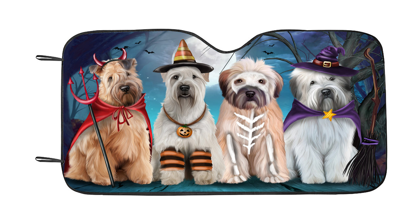 Halloween Trick or Teat Wheaten Terrier Dogs Car Sun Shade