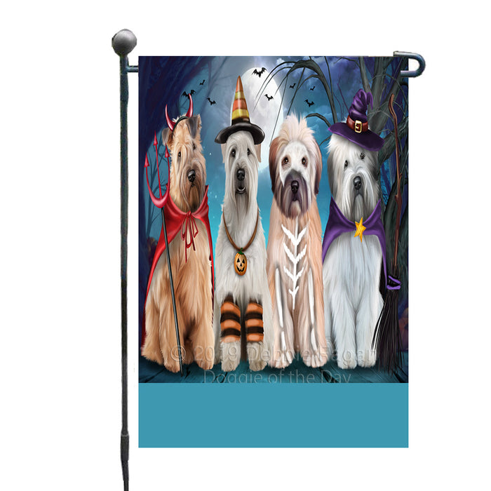 Personalized Happy Halloween Trick or Treat Wheaten Terrier Dogs Custom Garden Flag GFLG64385