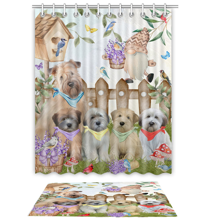 Wheaten Terrier Shower Curtain & Bath Mat Set - Explore a Variety of Custom Designs - Personalized Curtains with hooks and Rug for Bathroom Decor - Dog Gift for Pet Lovers