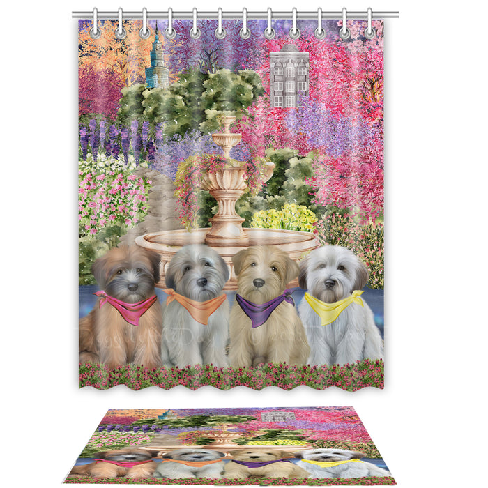 Wheaten Terrier Shower Curtain with Bath Mat Set: Explore a Variety of Designs, Personalized, Custom, Curtains and Rug Bathroom Decor, Dog and Pet Lovers Gift