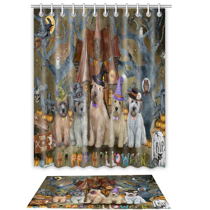 Wheaten Terrier Shower Curtain & Bath Mat Set, Bathroom Decor Curtains with hooks and Rug, Explore a Variety of Designs, Personalized, Custom, Dog Lover's Gifts