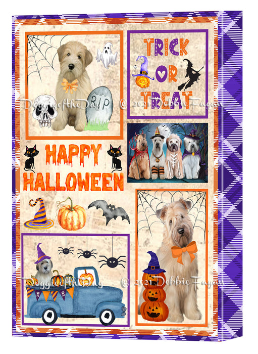 Happy Halloween Trick or Treat Wheaten Terrier Dogs Canvas Wall Art Decor - Premium Quality Canvas Wall Art for Living Room Bedroom Home Office Decor Ready to Hang CVS151001