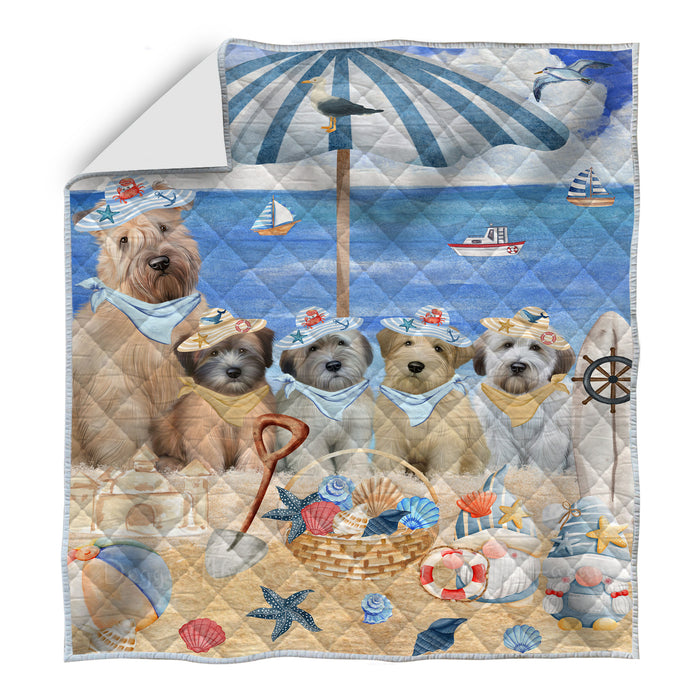 Wheaten Terrier Quilt, Explore a Variety of Bedding Designs, Bedspread Quilted Coverlet, Custom, Personalized, Pet Gift for Dog Lovers