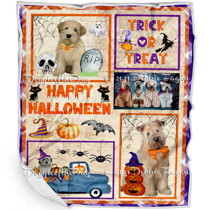 Happy Halloween Trick or Treat Wheaten Terrier Dogs Blanket BLNKT143802