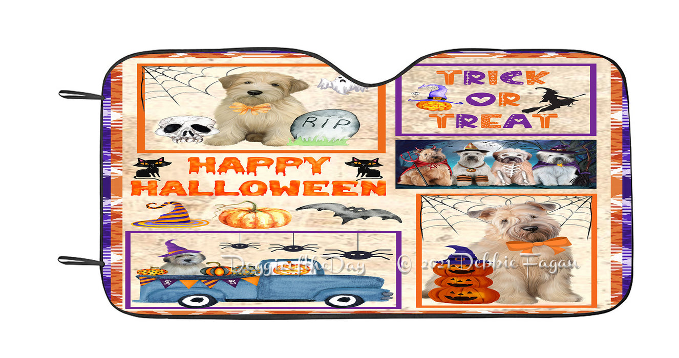 Happy Halloween Trick or Treat Wheaten Terrier Dogs Car Sun Shade Cover Curtain