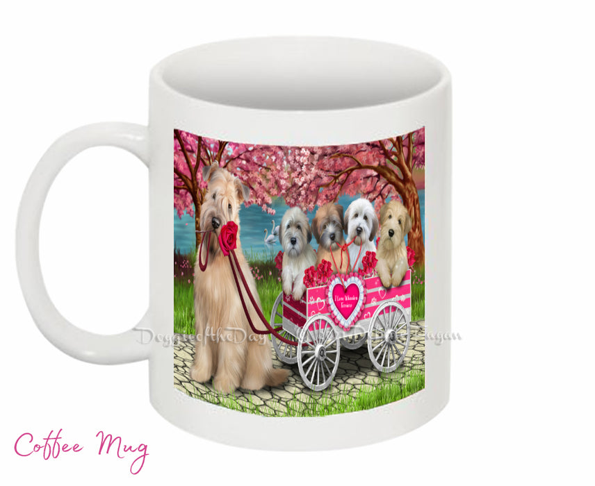 Mother's Day Gift Basket Wheaten Terrier Dogs Blanket, Pillow, Coasters, Magnet, Coffee Mug and Ornament