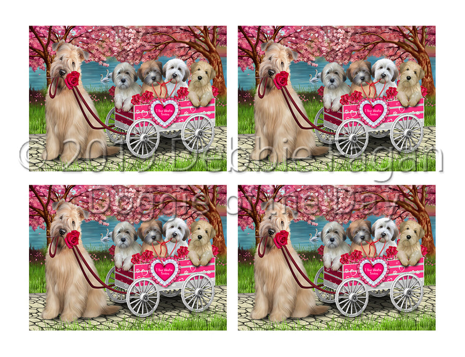 I Love Wheaten Terrier Dogs in a Cart Placemat