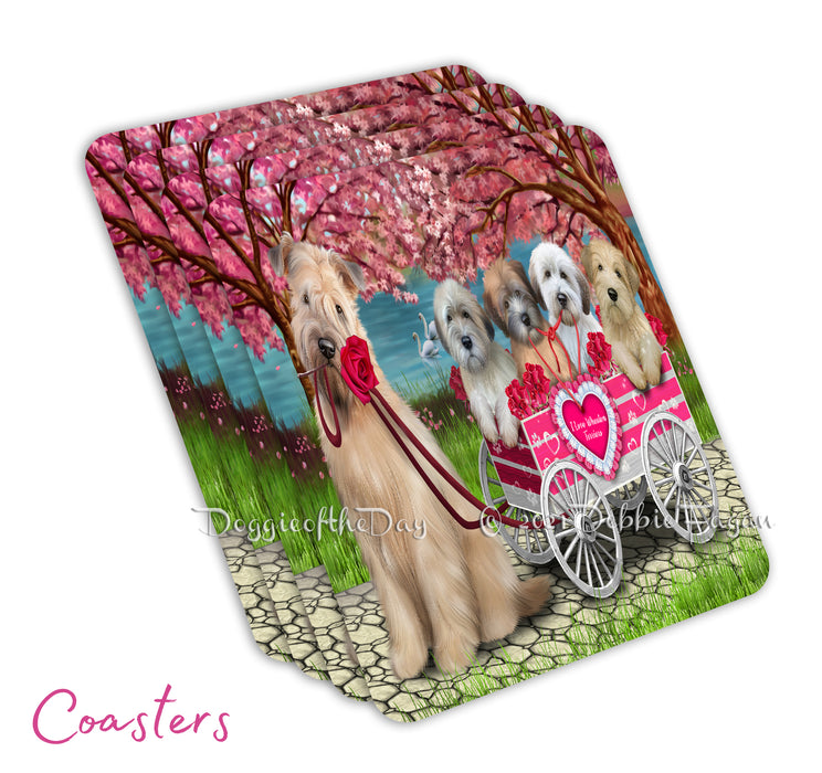 Mother's Day Gift Basket Wheaten Terrier Dogs Blanket, Pillow, Coasters, Magnet, Coffee Mug and Ornament