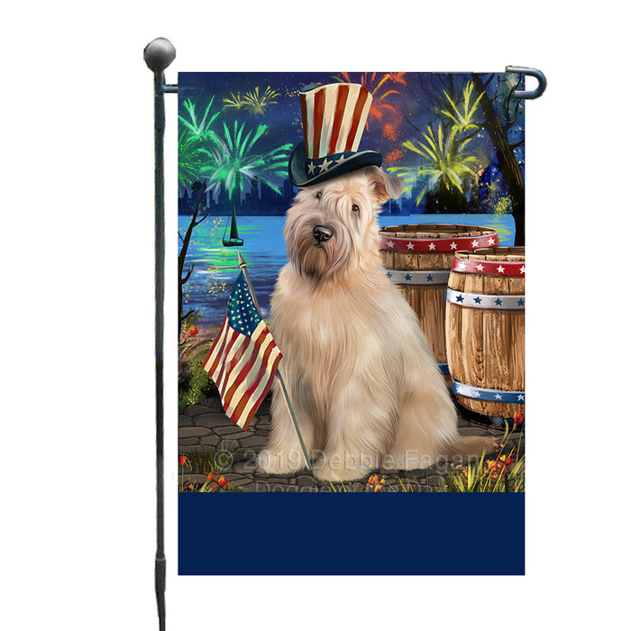 Personalized 4th of July Firework Wheaten Terrier Dog Custom Garden Flags GFLG-DOTD-A58158