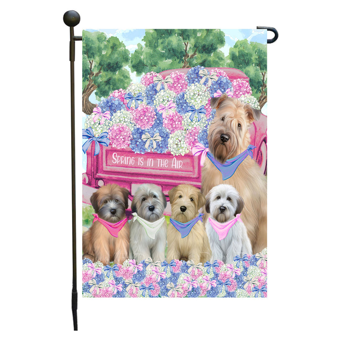 Wheaten Terrier Dogs Garden Flag: Explore a Variety of Personalized Designs, Double-Sided, Weather Resistant, Custom, Outdoor Garden Yard Decor for Dog and Pet Lovers