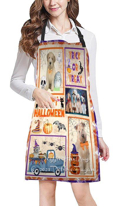 Happy Halloween Trick or Treat Wheaten Terrier Dogs Cooking Kitchen Adjustable Apron Apron49374