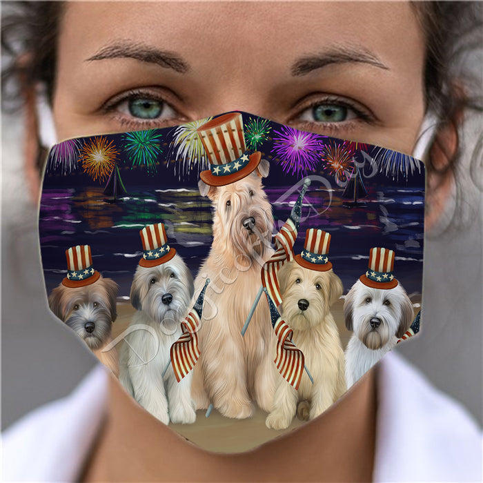 4th of July Independence Day Wheaton Terrier Dogs Face Mask FM49455