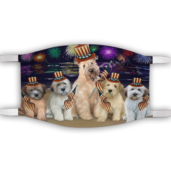 4th of July Independence Day Wheaton Terrier Dogs Face Mask FM49455