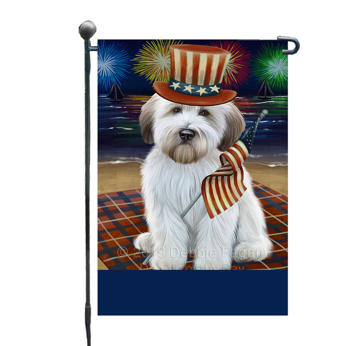 Personalized 4th of July Firework Wheaten Terrier Dog Custom Garden Flags GFLG-DOTD-A58163