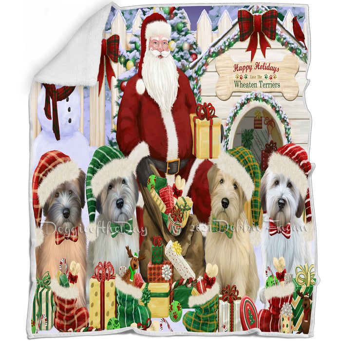 Christmas Dog House Wheaten Terriers Dog Blanket BLNKT89796