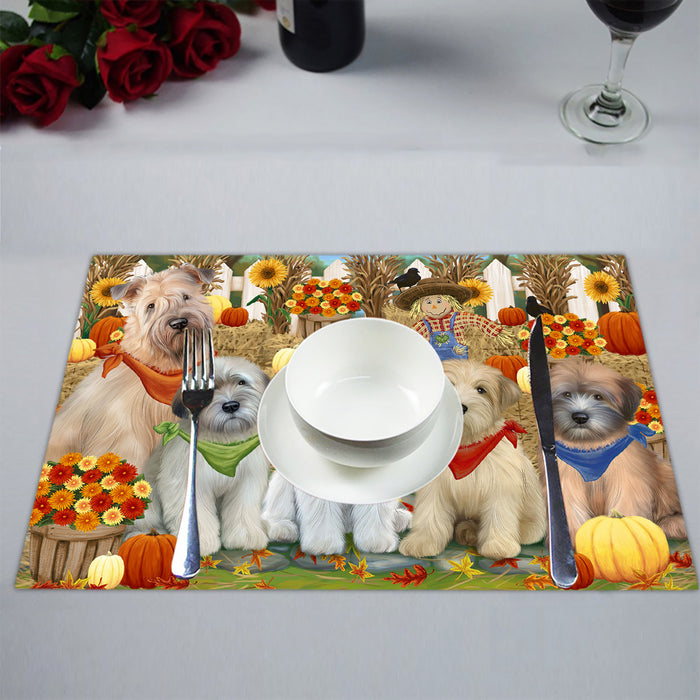 Fall Festive Harvest Time Gathering Wheaten Terrier Dogs Placemat