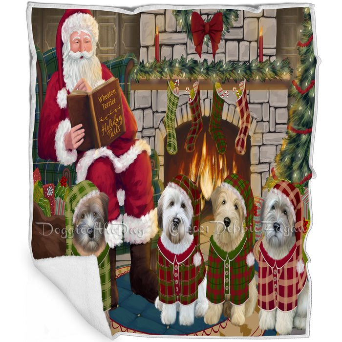 Christmas Cozy Holiday Tails Wheaten Terriers Dog Blanket BLNKT118020