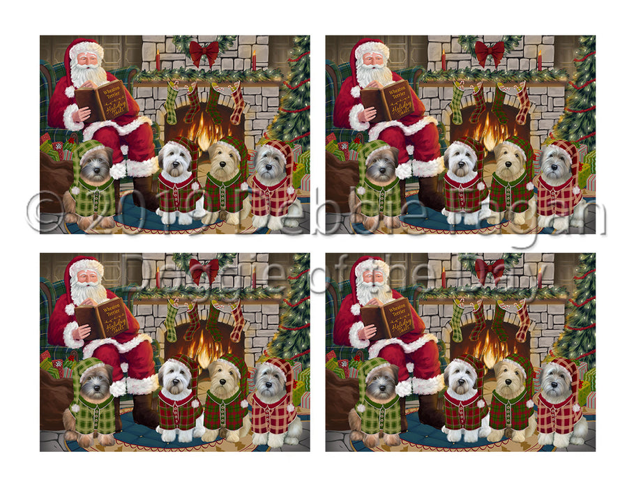Christmas Cozy Holiday Fire Tails Wheaten Terrier Dogs Placemat