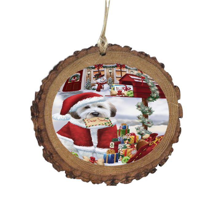 Wheaten Terrier Dog Dear Santa Letter Christmas Holiday Mailbox Wooden Christmas Ornament WOR49094