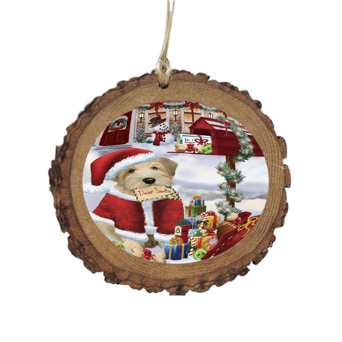 Wheaten Terrier Dog Dear Santa Letter Christmas Holiday Mailbox Wooden Christmas Ornament WOR49095