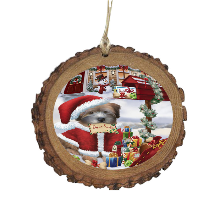 Wheaten Terrier Dog Dear Santa Letter Christmas Holiday Mailbox Wooden Christmas Ornament WOR49096