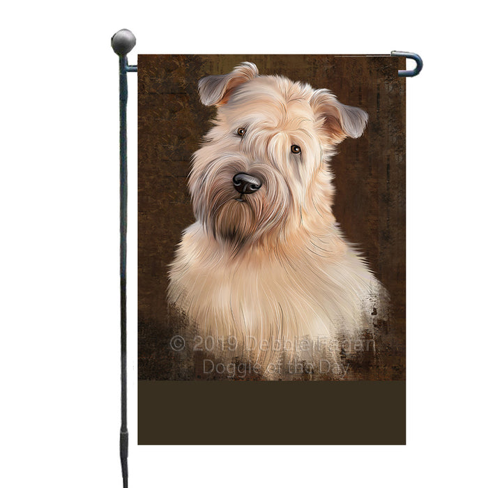 Personalized Rustic Wheaten Terrier Dog Custom Garden Flag GFLG63665