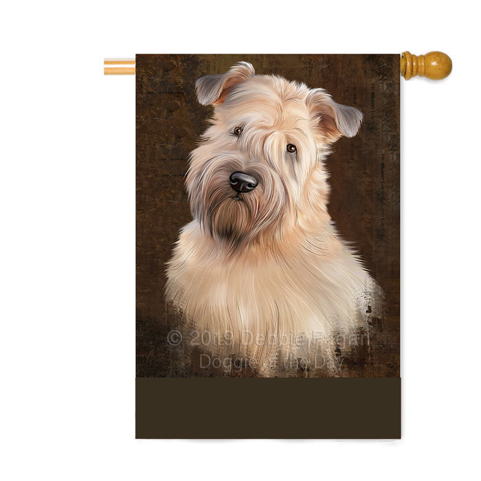 Personalized Rustic Wheaten Terrier Dog Custom House Flag FLG64742