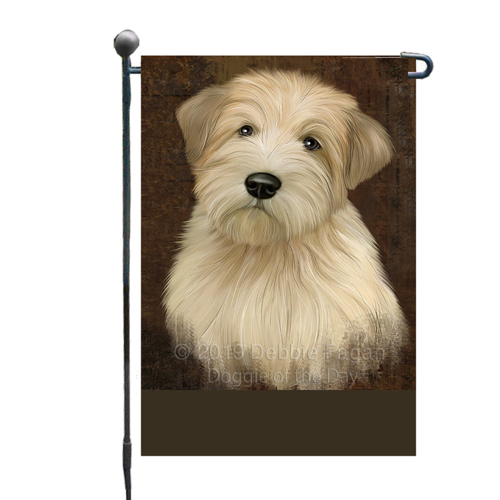 Personalized Rustic Wheaten Terrier Dog Custom Garden Flag GFLG63668