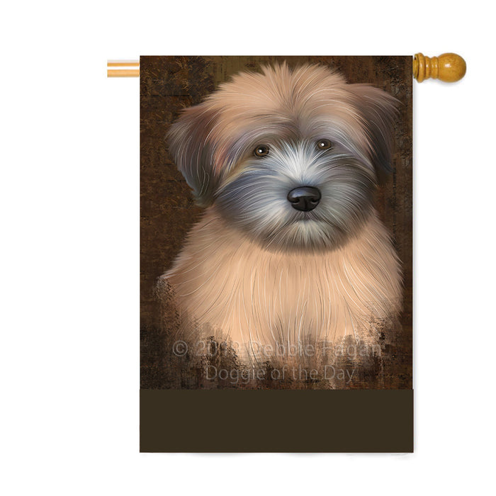 Personalized Rustic Wheaten Terrier Dog Custom House Flag FLG64743