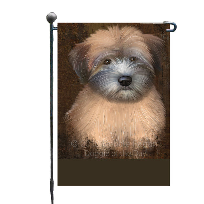 Personalized Rustic Wheaten Terrier Dog Custom Garden Flag GFLG63666
